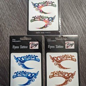 Colorful Temporary Eye Tattoos Makeup Multicolor Performance Halloween Dance